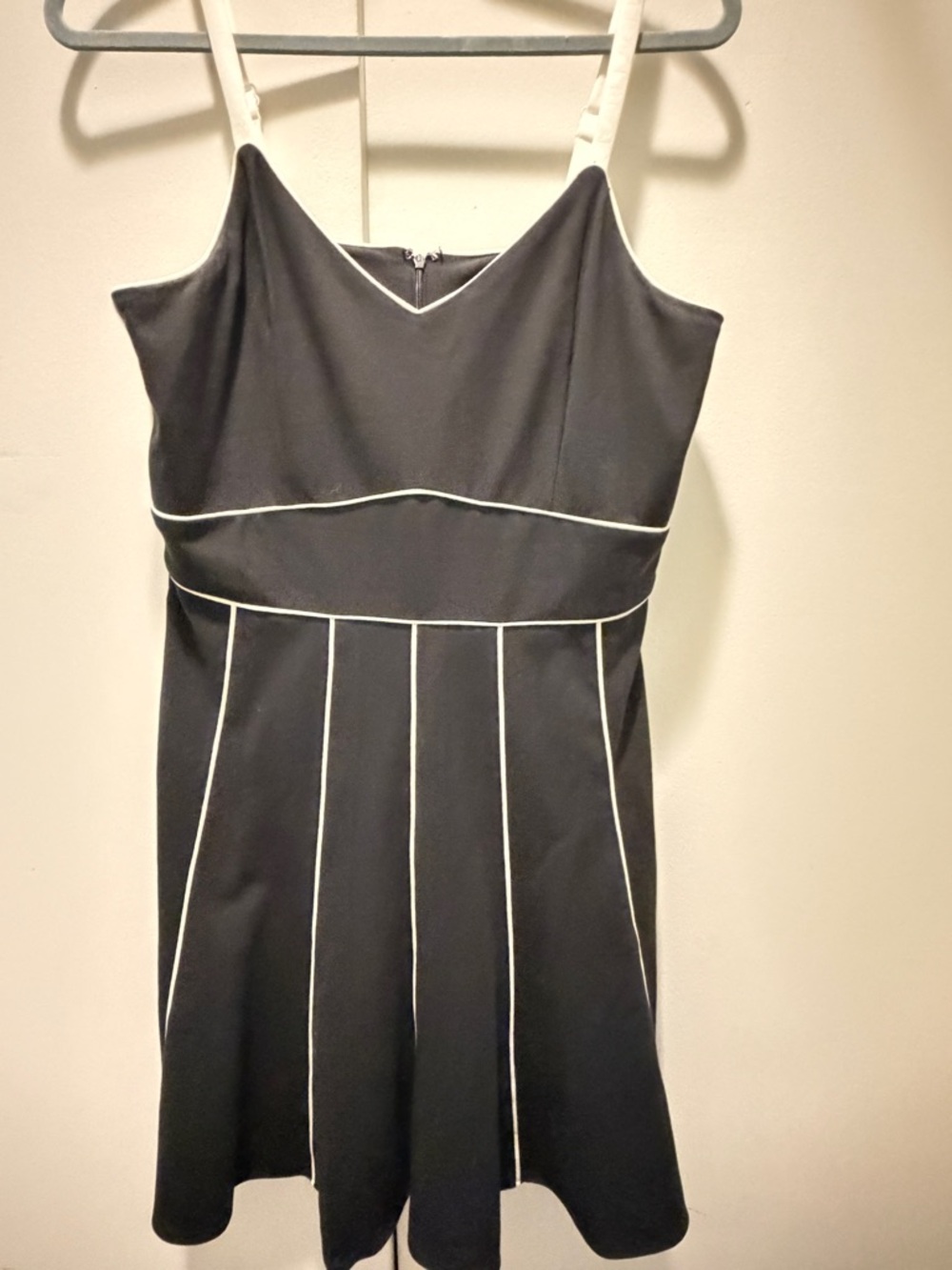 Karl Lagerfeld Black Mini Dress with White Piping